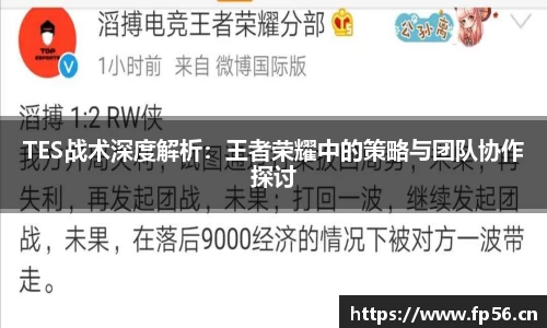 TES战术深度解析：王者荣耀中的策略与团队协作探讨